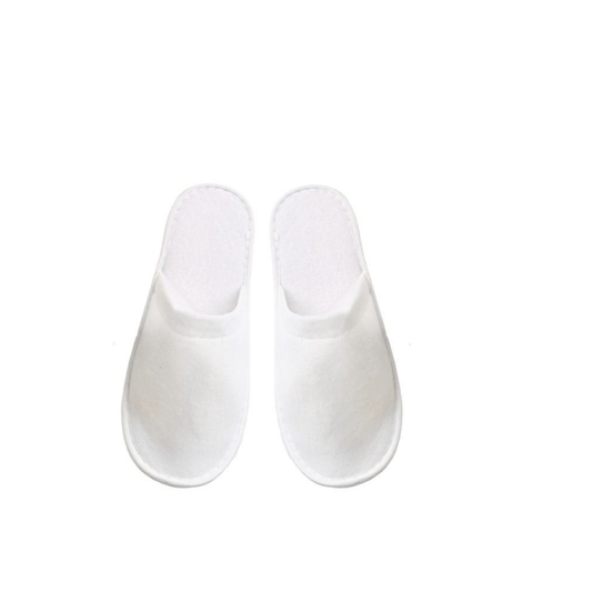 One pair of disposable closed-toed slippers