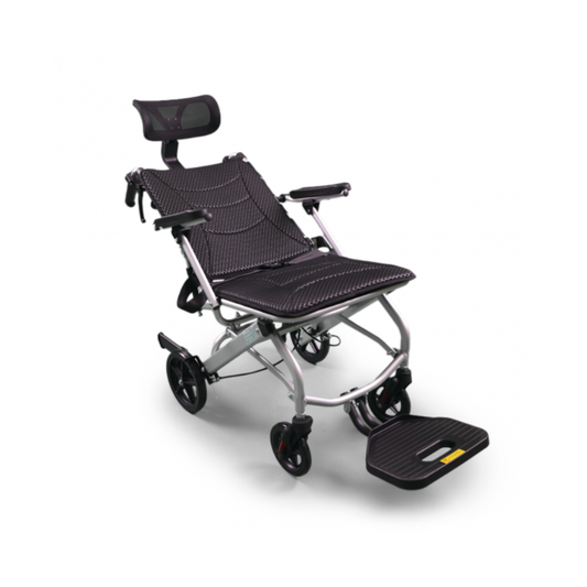 Lightweight aluminum mobility chair with movable back and headrest