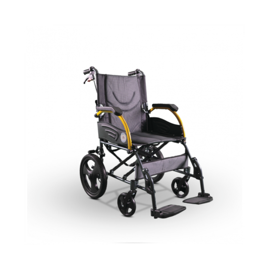 Aluminum wheelchair with a 45 cm folding back