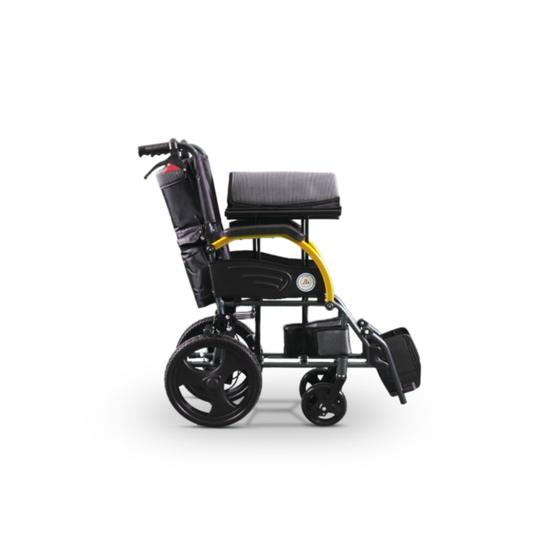 Aluminum wheelchair with a 45 cm folding back