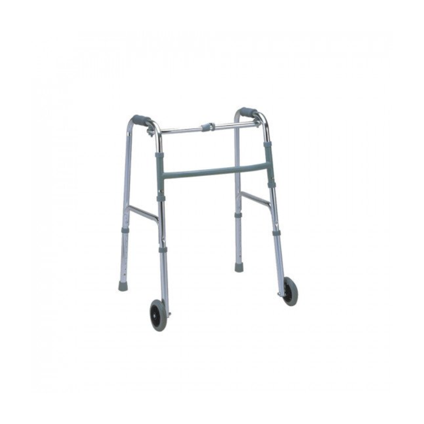 Aluminum folding walker with front tires