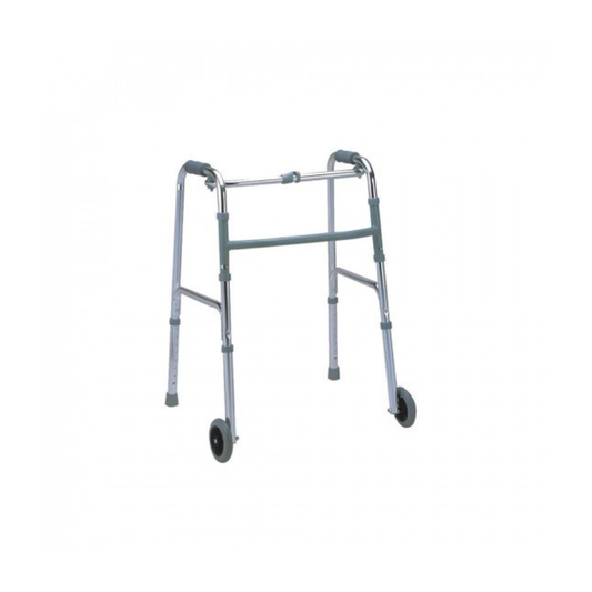 Aluminum folding walker with front tires