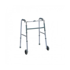 Aluminum folding walker with front tires